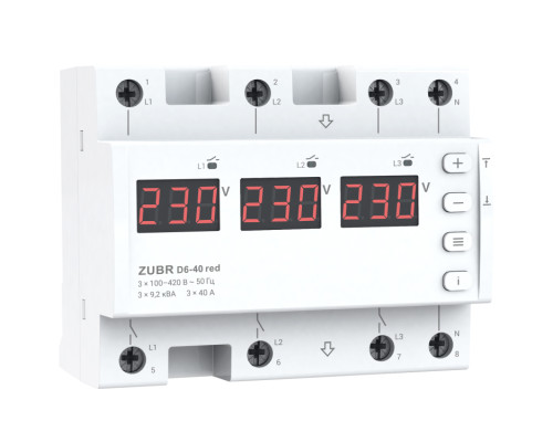 Реле напруги ZUBR D6-40 red