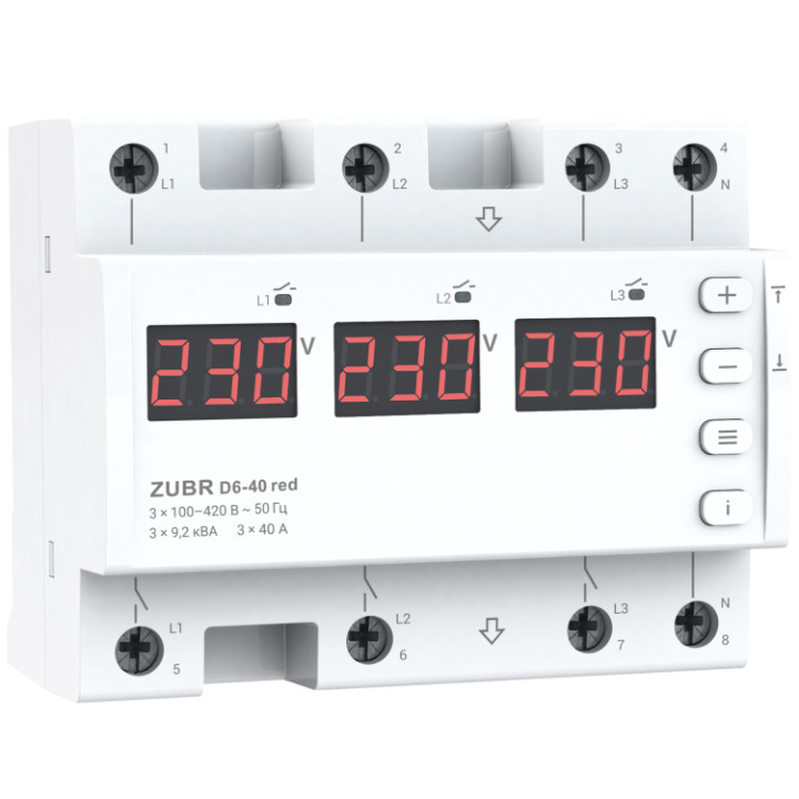 Реле напруги ZUBR D6-40 red · ZUBR · d6-40-red