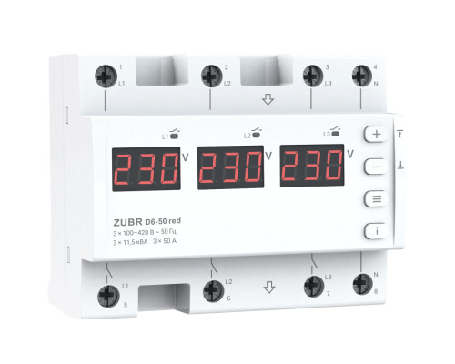Реле напруги ZUBR D6-50 red