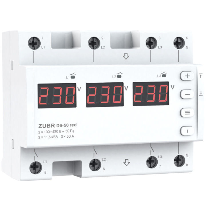 Реле напруги ZUBR D6-50 red · ZUBR · d6-50-red