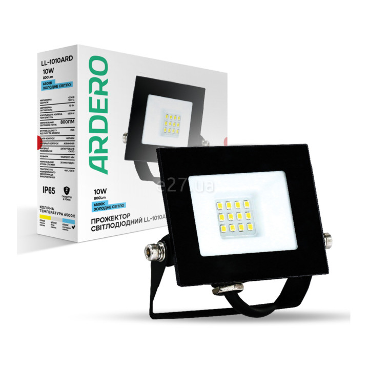 Прожектор Ardero 80015 LL-1010ARD, 10 Вт, 800 лм, 6500К · Ardero · ardero-80015