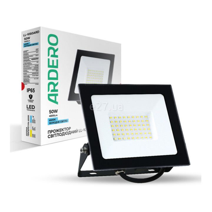 Прожектор Ardero 80018 LL-1050ARD, 50 Вт, 4500 лм, 6500K · Ardero · ardero-80018