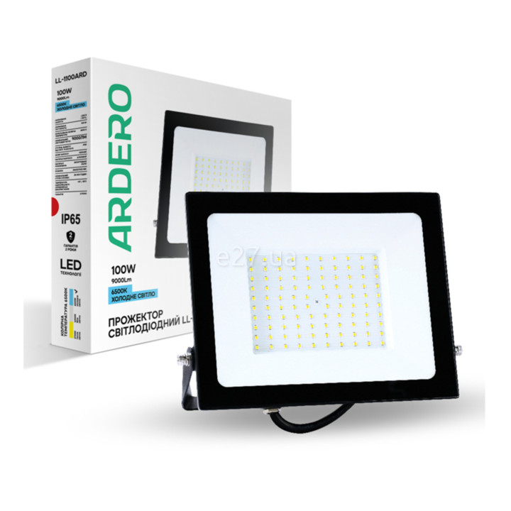 Прожектор Ardero 80019 LL-1100ARD, 100 Вт, 9000 лм, 6500K · Ardero · ardero-80019