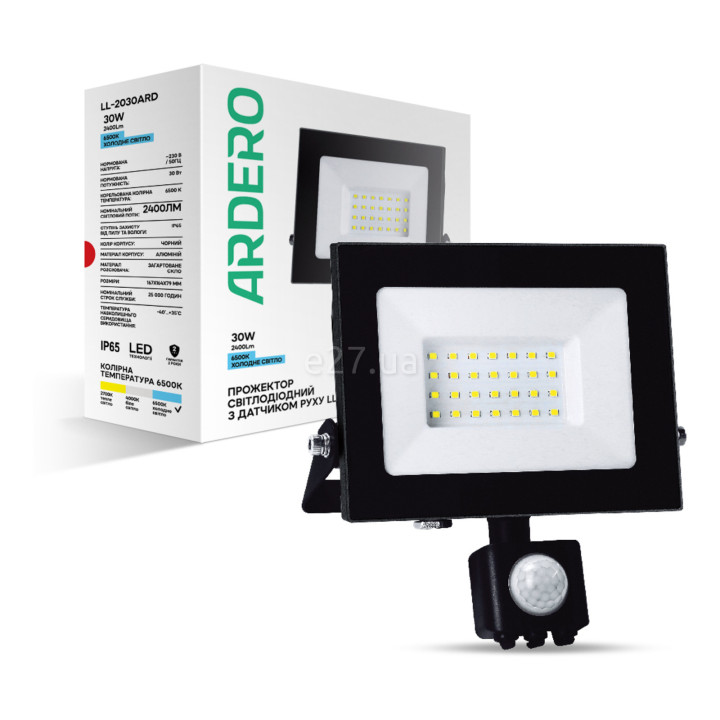 Прожектор Ardero 80023 LL-2030ARD, 30 Вт, 2400 лм, 6500К · Ardero · ardero-80023