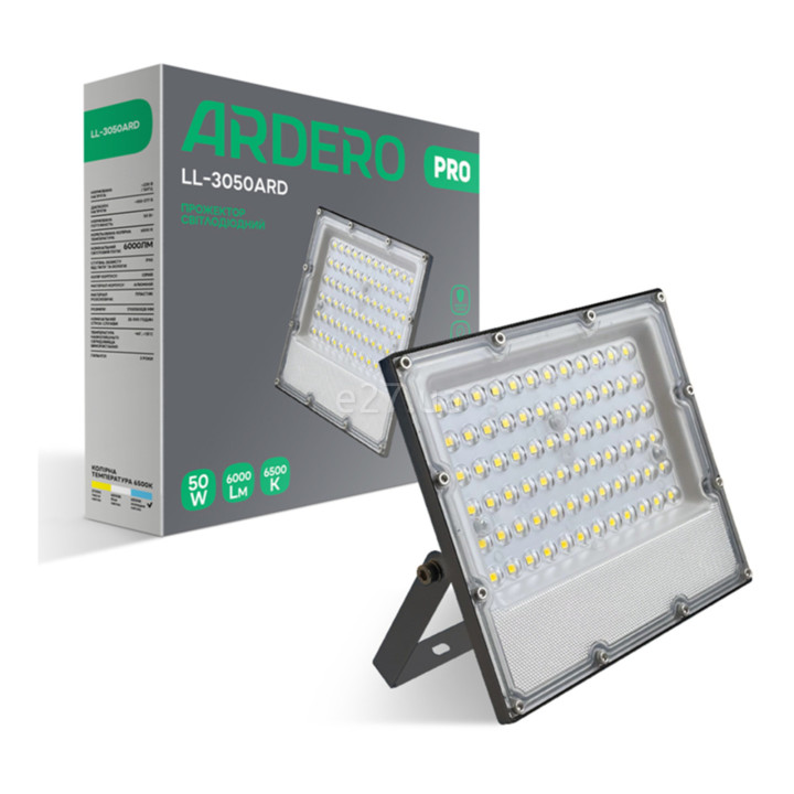 Прожектор Ardero 80027 Pro LL-3050ARD, 50 Вт, 6000 лм, 6500K · Ardero · ardero-80027