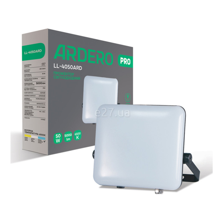 Прожектор Ardero 80227 Pro LL-4050ARD, 50 Вт, 5000 лм, 6500K · Ardero · ardero-80227