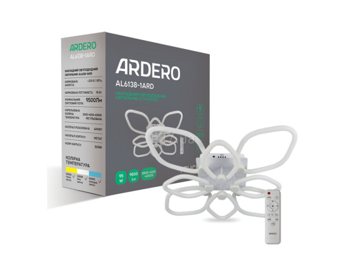 Люстра Ardero 80246 Felicity AL6138-1ARD, 95 Вт, 9500 лм, 3000-6500К