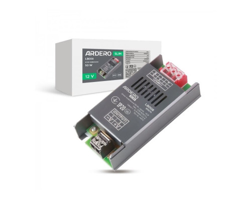 Блок живлення Ardero 80574 LB008, 12V DC, 50 Вт