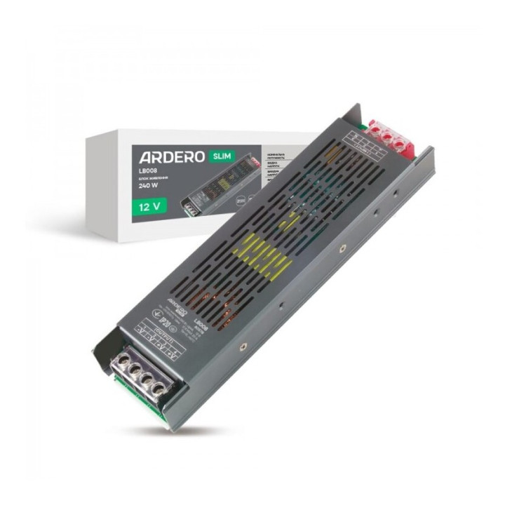Блок живлення Ardero 80578 LB008, 12V DC, 240 Вт · Ardero · ardero-80578