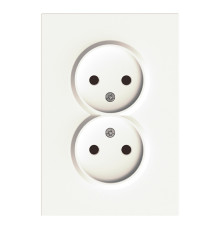 Розетка подвійна 220В Ardero 80719 Soft ER112-W, 16A, білий, пластик, для врізного монтажу