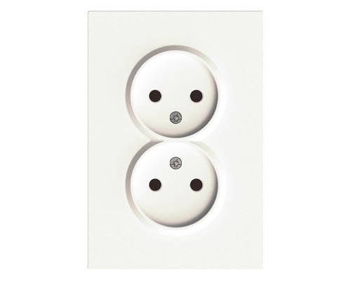 Розетка подвійна 220В Ardero 80719 Soft ER112-W, 16A, білий, пластик, для врізного монтажу