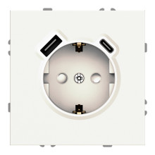 Розетка 220В з USB Ardero 80724 Soft ER123USB-W, 16A, білий, пластик, для врізного монтажу · Ardero · ardero-80724