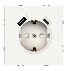 Розетка 220В з USB Ardero 80724 Soft ER123USB-W, 16A, білий, пластик, для врізного монтажу