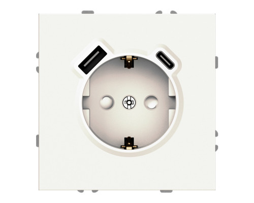 Розетка 220В з USB Ardero 80724 Soft ER123USB-W, 16A, білий, пластик, для врізного монтажу