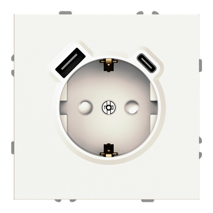 Розетка 220В з USB Ardero 80724 Soft ER123USB-W, 16A, білий, пластик, для врізного монтажу · Ardero · ardero-80724