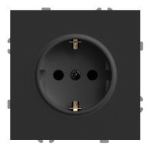 Розетка 220В Ardero 80743 Soft ER121-B, 16A, чорний, пластик, для врізного монтажу · Ardero · ardero-80743