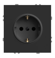 Розетка 220В Ardero 80743 Soft ER121-B, 16A, чорний, пластик, для врізного монтажу