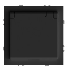 Розетка 220В Ardero 80744 Soft ER131-B, 16A, чорний, пластик, ip20, із захисною кришкою, зі шторками, для врізного монтажу