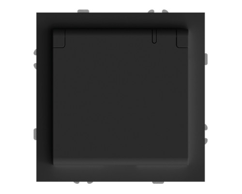 Розетка 220В Ardero 80744 Soft ER131-B, 16A, чорний, пластик, ip20, із захисною кришкою, зі шторками, для врізного монтажу