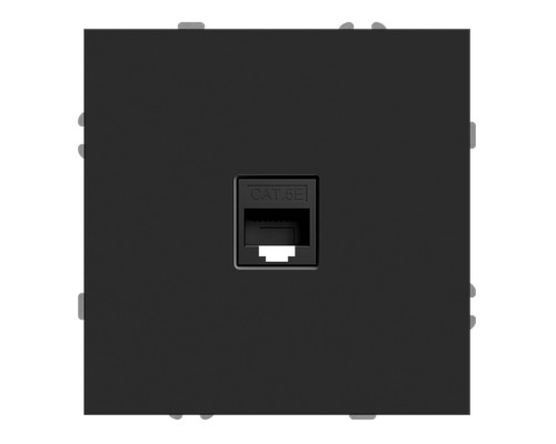 Розетка комп'ютерна Ardero 80748 Soft ER151PC-B, чорний, пластик, ip20, для врізного монтажу