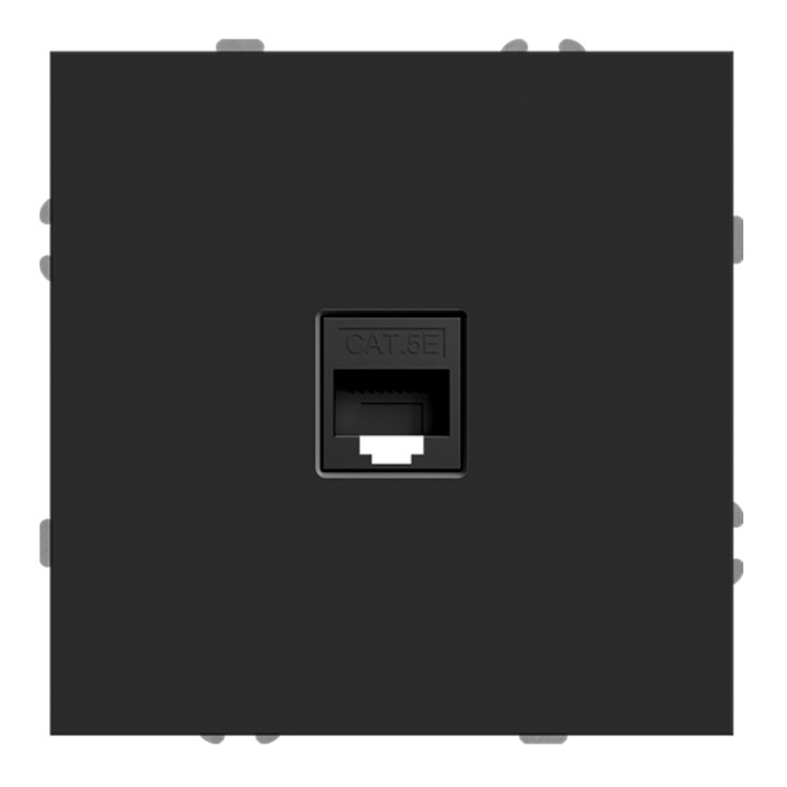 Розетка комп'ютерна Ardero 80748 Soft ER151PC-B, чорний, пластик, ip20, для врізного монтажу · Ardero · ardero-80748