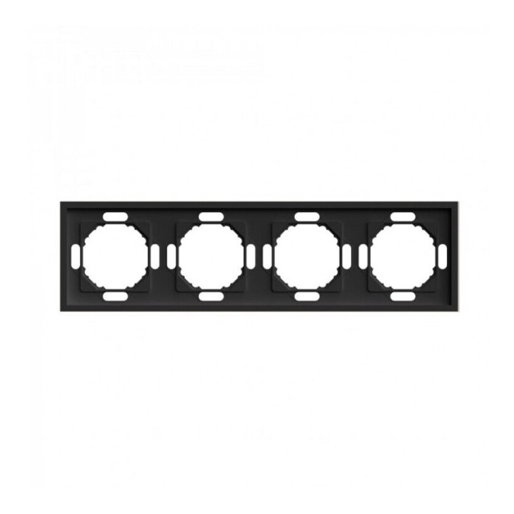 Рамка 4 поста Ardero 80757 Soft EF104-B, чорний, пластик · Ardero · ardero-80757