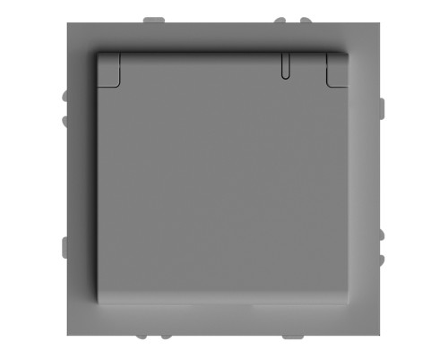Розетка 220В Ardero 80770 Soft ER131-G, 16A, сірий, пластик, ip20, із захисною кришкою, зі шторками, для врізного монтажу