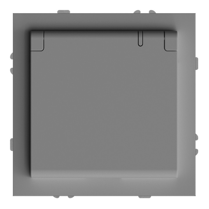Розетка 220В Ardero 80770 Soft ER131-G, 16A, сірий, пластик, ip20, із захисною кришкою, зі шторками, для врізного монтажу · Ardero · ardero-80770