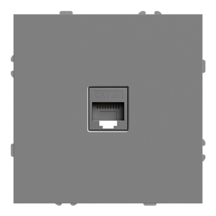 Розетка комп'ютерна Ardero 80774 Soft ER151PC-G, сірий, пластик, ip20, для врізного монтажу · Ardero · ardero-80774