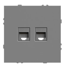 Розетка комп'ютерна Ardero 80775 Soft ER152PC-G, сірий, пластик, ip20, для врізного монтажу