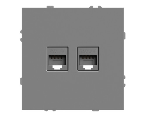 Розетка комп'ютерна Ardero 80775 Soft ER152PC-G, сірий, пластик, ip20, для врізного монтажу