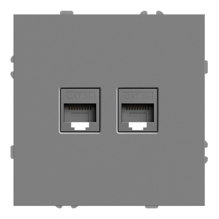Розетка комп'ютерна Ardero 80775 Soft ER152PC-G, сірий, пластик, ip20, для врізного монтажу · Ardero · ardero-80775