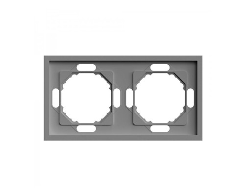 Рамка 2 поста Ardero 80781 Soft EF102-G, сірий, пластик