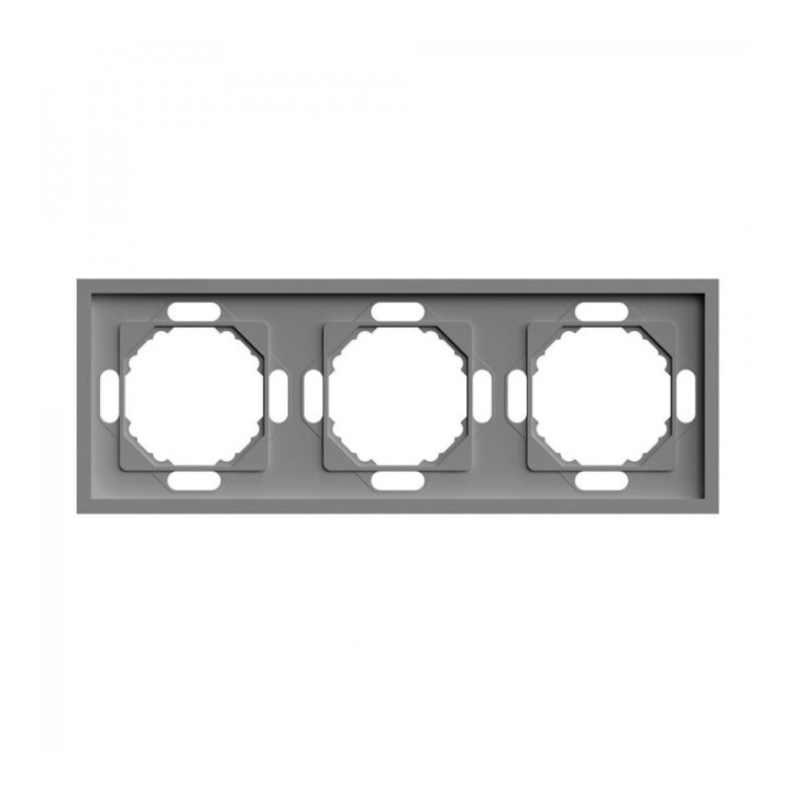 Рамка 3 поста Ardero 80782 Soft EF103-G, сірий, пластик · Ardero · ardero-80782