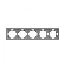 Рамка 5 постів Ardero 80784 Soft EF105-G, сірий, пластик