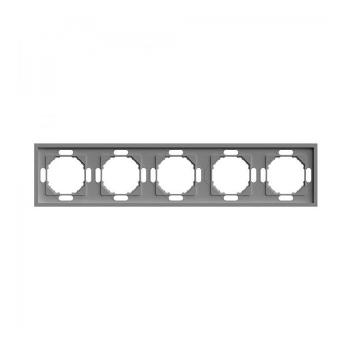 Рамка 5 постів Ardero 80784 Soft EF105-G, сірий, пластик · Ardero · ardero-80784