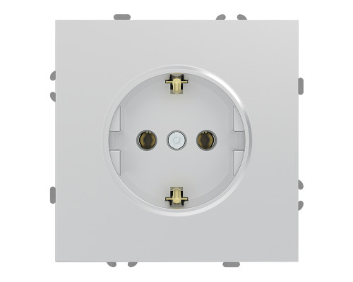 Розетка 220В Ardero 80795 Soft ER121-S, 16A, срібло, пластик, для врізного монтажу