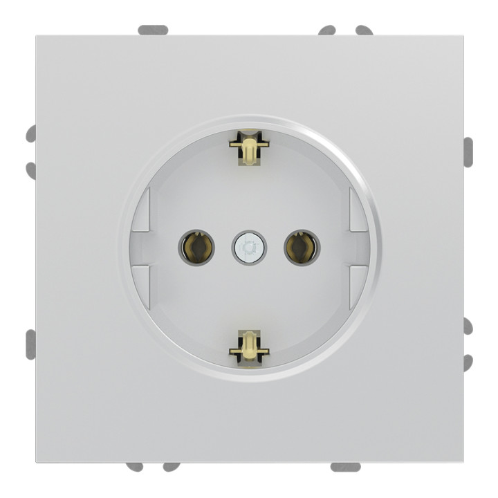 Розетка 220В Ardero 80795 Soft ER121-S, 16A, срібло, пластик, для врізного монтажу · Ardero · ardero-80795