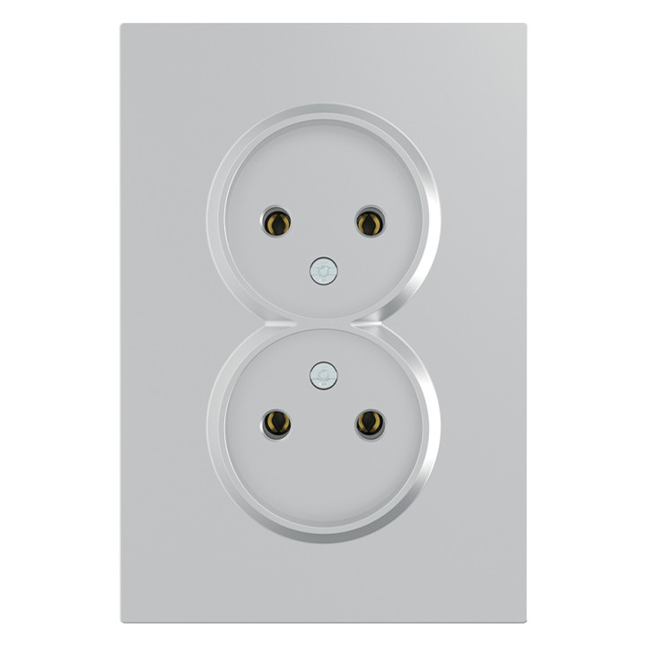 Розетка подвійна 220В Ardero 80797 Soft ER112-S, 16A, срібло, пластик, для врізного монтажу · Ardero · ardero-80797