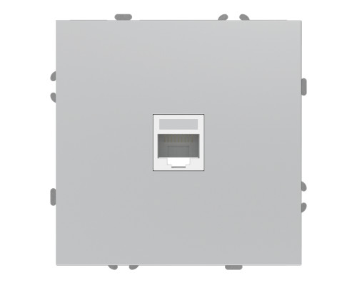 Розетка комп'ютерна Ardero 80800 Soft ER151PC-S, срібло, пластик, ip20, для врізного монтажу