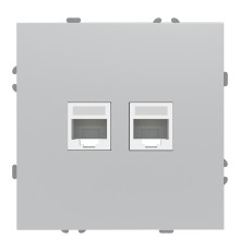 Розетка комп'ютерна Ardero 80801 Soft ER152PC-S, срібло, пластик, ip20, для врізного монтажу