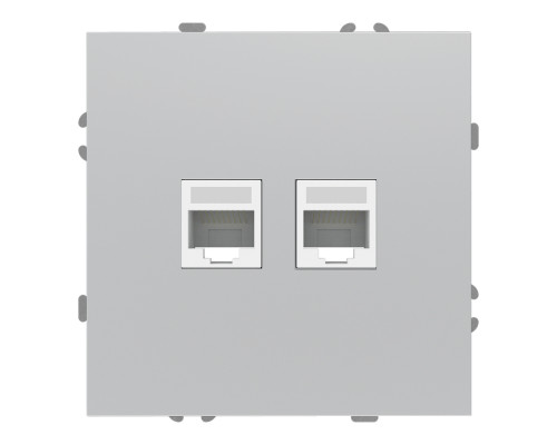 Розетка комп'ютерна Ardero 80801 Soft ER152PC-S, срібло, пластик, ip20, для врізного монтажу