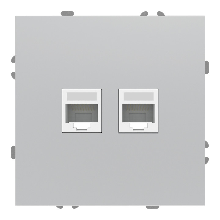 Розетка комп'ютерна Ardero 80801 Soft ER152PC-S, срібло, пластик, ip20, для врізного монтажу · Ardero · ardero-80801