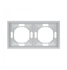 Рамка 2 поста Ardero 80807 Soft EF102-S, срібло, пластик