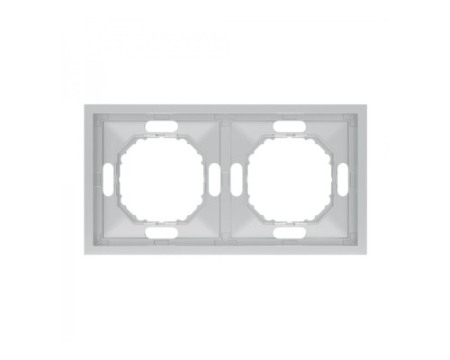 Рамка 2 поста Ardero 80807 Soft EF102-S, срібло, пластик