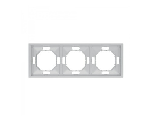 Рамка 3 поста Ardero 80808 Soft EF103-S, срібло, пластик