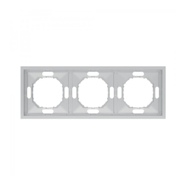 Рамка 3 поста Ardero 80808 Soft EF103-S, срібло, пластик · Ardero · ardero-80808