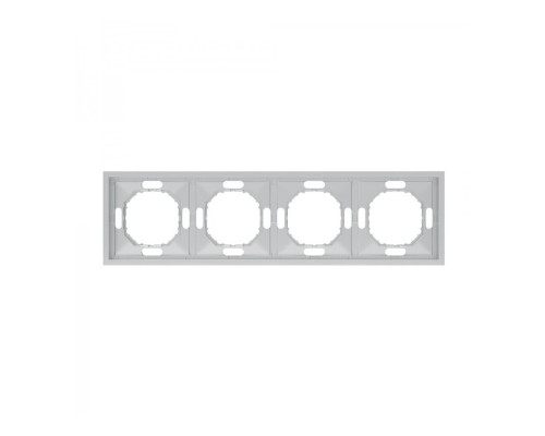 Рамка 4 поста Ardero 80809 Soft EF104-S, срібло, пластик