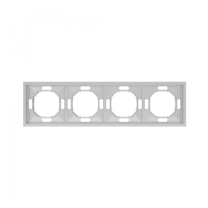 Рамка 4 поста Ardero 80809 Soft EF104-S, срібло, пластик · Ardero · ardero-80809