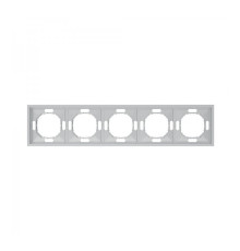 Рамка 5 постів Ardero 80810 Soft EF105-S, срібло, пластик